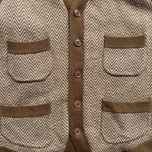 Oversized Brown Wool Vest (100% merino wool) - Picture 4 of 9